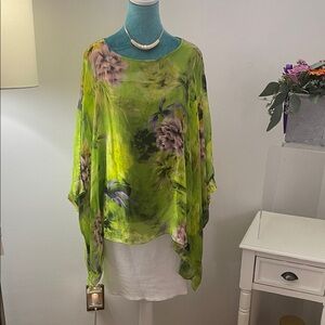 Floral Green Chiffon Blouse